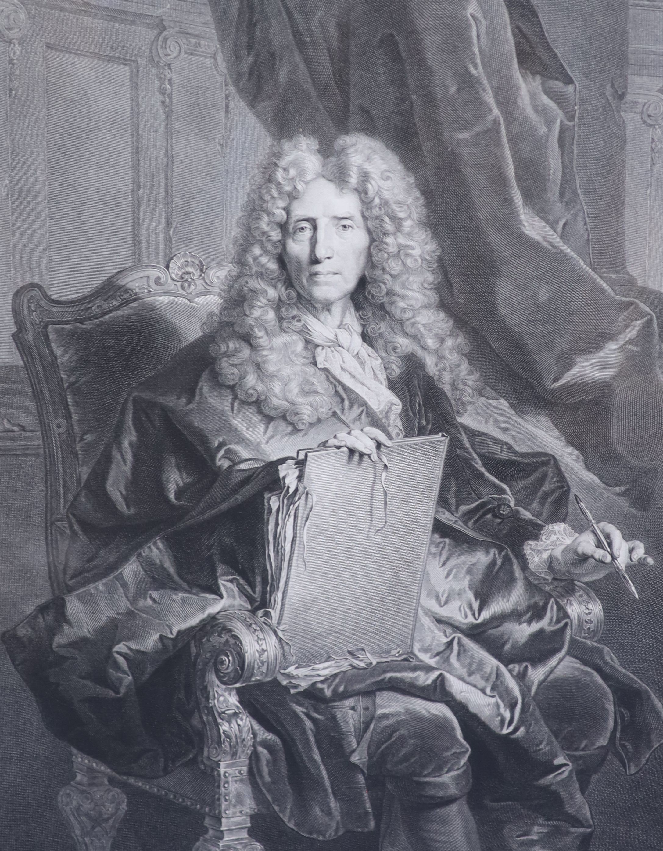 After Robert Nanteuil, Portraits of noblemen, Copper engravings (16), Largest 51 x 37cm.